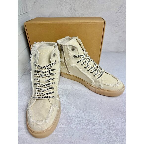 Zadig & Voltaire Sneakers Womens High Top Distressed Size FR 40, US 10‎ - Picture 8 of 8
